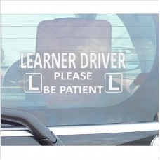 Learner Driver Please Be Patient-Learn Drive-Car Window Sticker-200mm x 87mm ,Self Adhesive Vinyl Sign for Truck,Van,Vehicle 